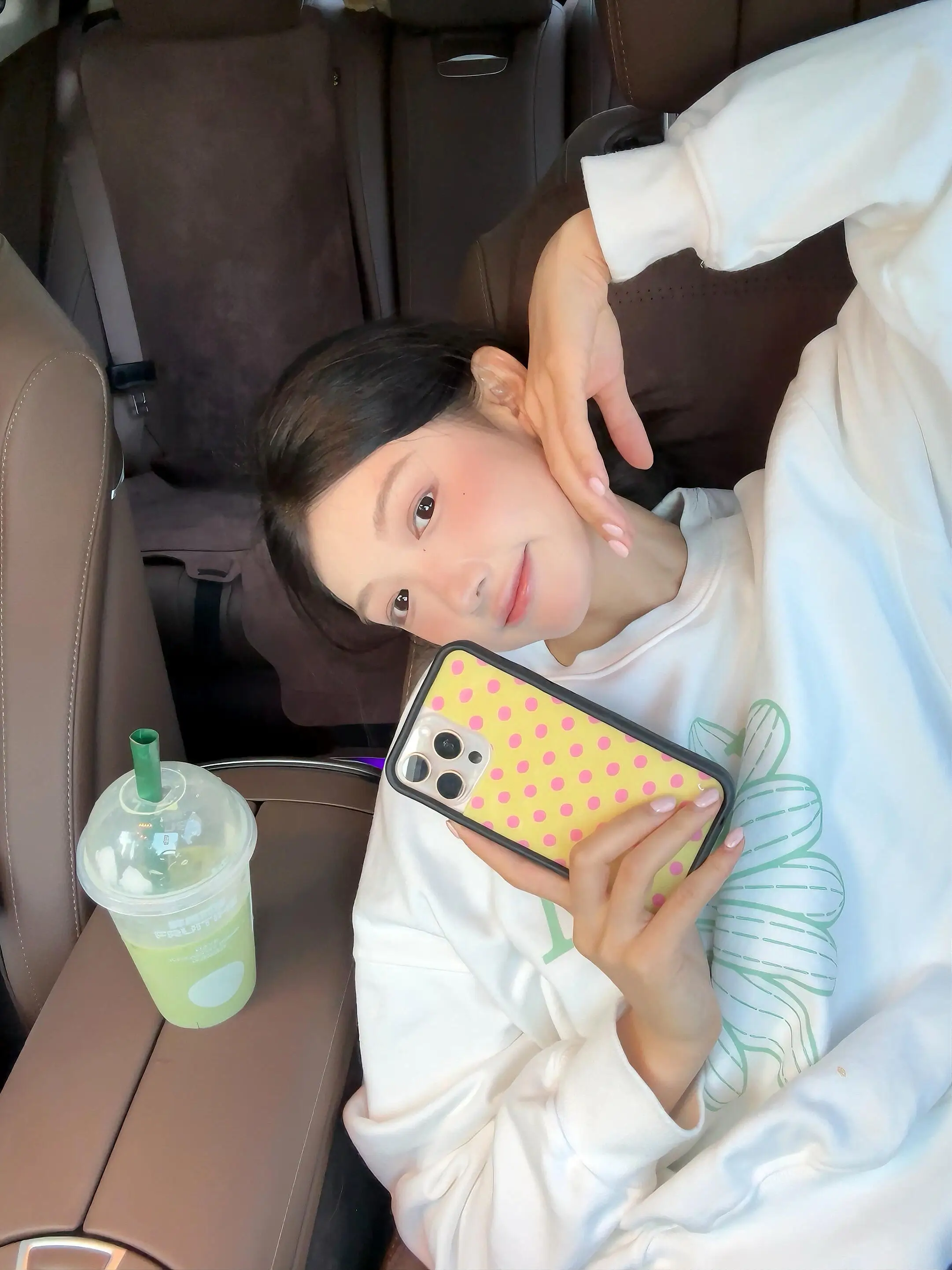 Sweat-shirt Chic coréen pour femmes, doublé, ample, rond, imprimé marguerite, haut polyvalent, décontracté, vêtements toute la journée, début d'automne