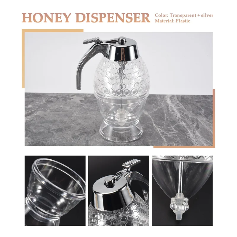 موزع عسل ABPP، حاوية سكر شراب بالتنقيط بدون حامل، وعاء عسل جميل على شكل مشط، حاوية سكر شراب