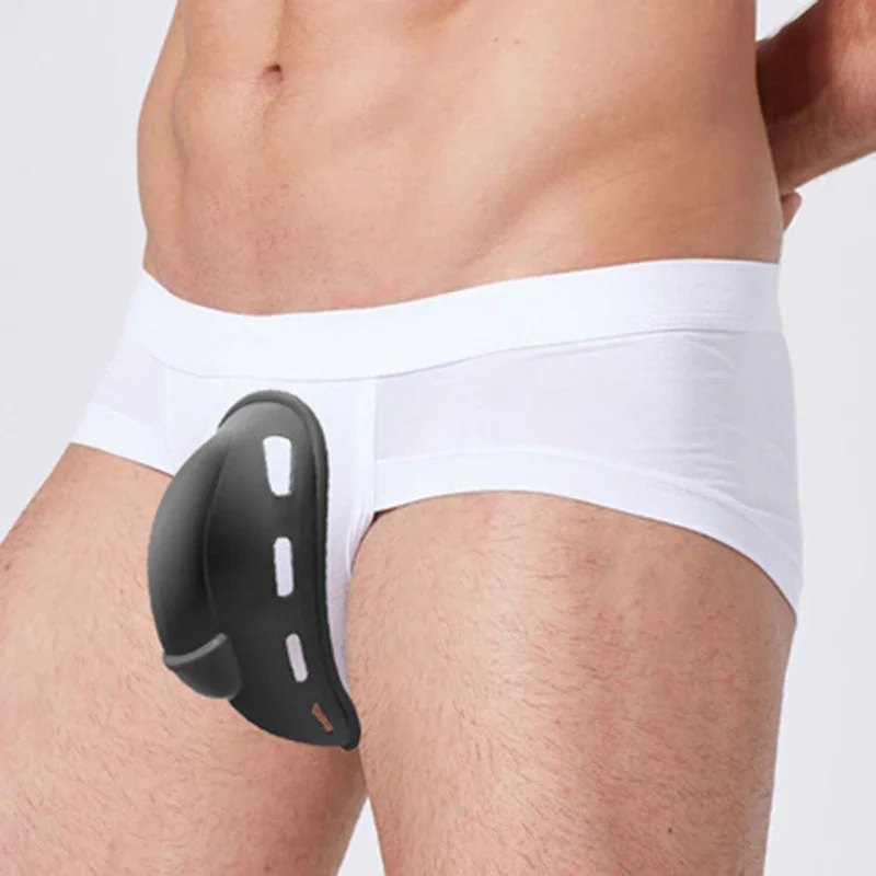 Men Enlarge  Breathless Bulge  Pouch Protection Push Up Cup Brief Breathable Solid Color Underwear Swimwear Comfortable Male Pad