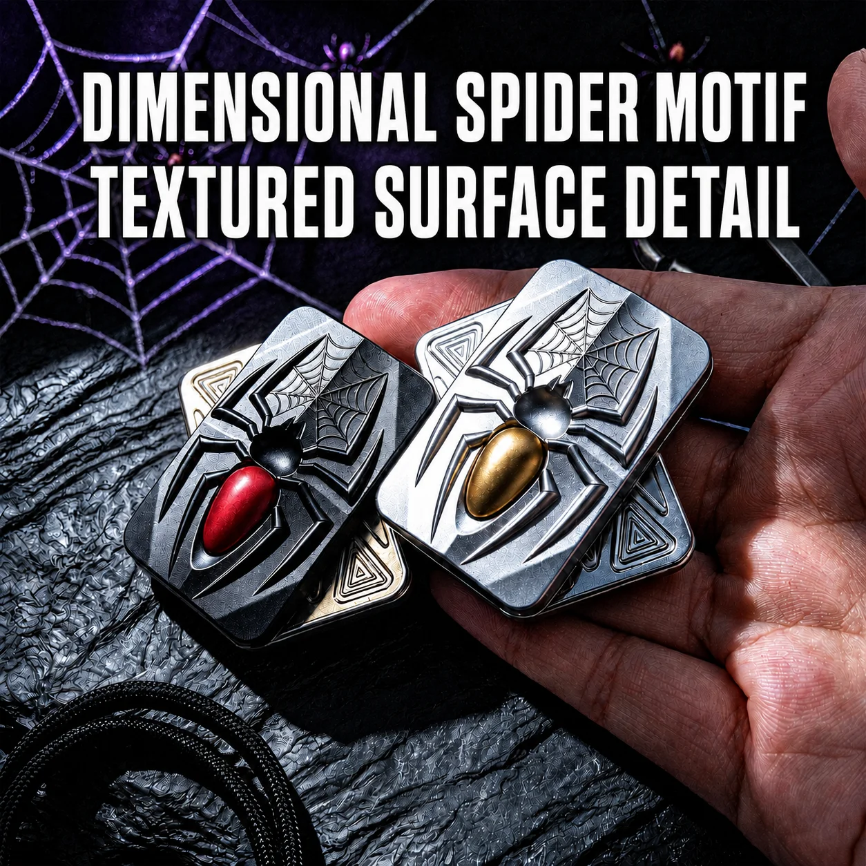 Metal Finger Spinner EDC Toy, Spider Web Design Handheld Rotating Fidget Spinner, Portable Pocket Desk Gadget, Creative Novelty