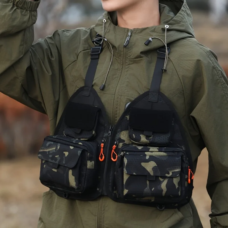 

Unisex Tactical Chest Bag, Multi-Pocket Outdoor Fly Fishing Vest Bag, Multi-Purpose Sling Backpack