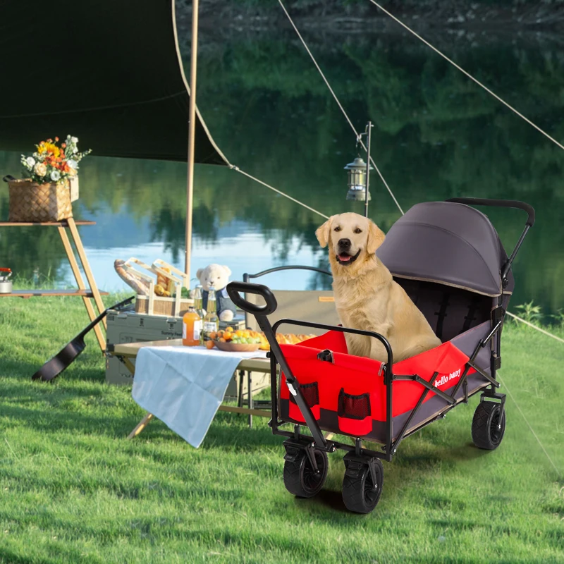 Luxury Best-selling Large Dog Travel Outdoor Pet Stroller With Removable Detachable Pet Stroller For Dog