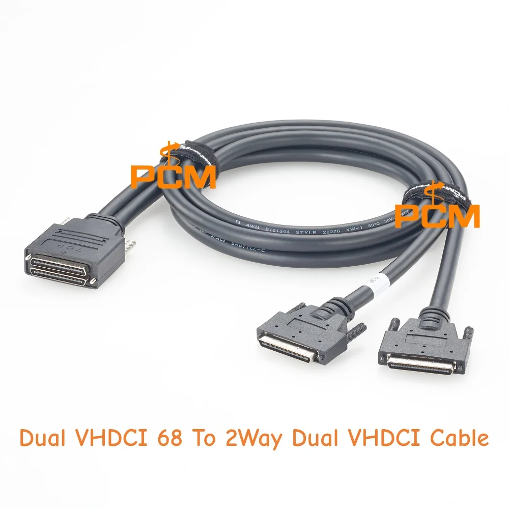 Dual Port VHDCI 68 Pin To 2 Way Dual Port VHDCI Cable High Density SCSI Cable For PCI Data Acquisition And Industrial Control