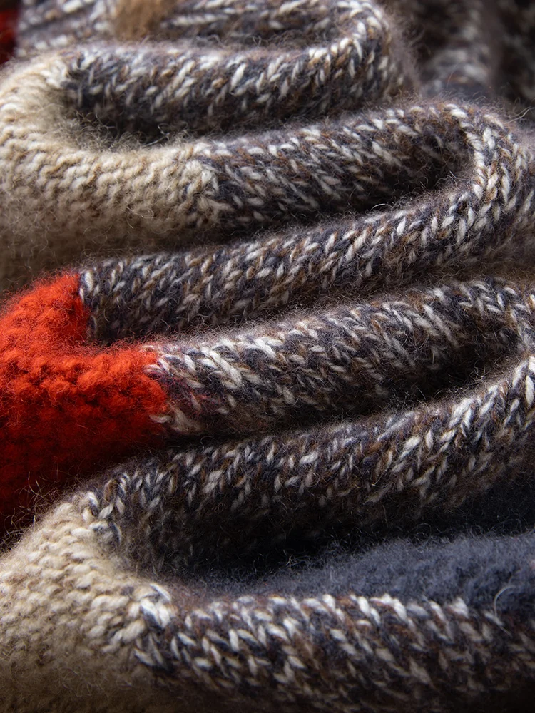 Addonee outono inverno feminino 100% camisola de caxemira argyle jacquard estilo preppy o-pescoço pulôver grosso macio malhas de caxemira