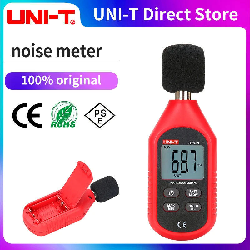 

UNI-T UT353 UT353BT Sound Level Bluetooth Meter Digital Noise Measuring Tester 30-130dB Professional Decibel Monitor dB Detector