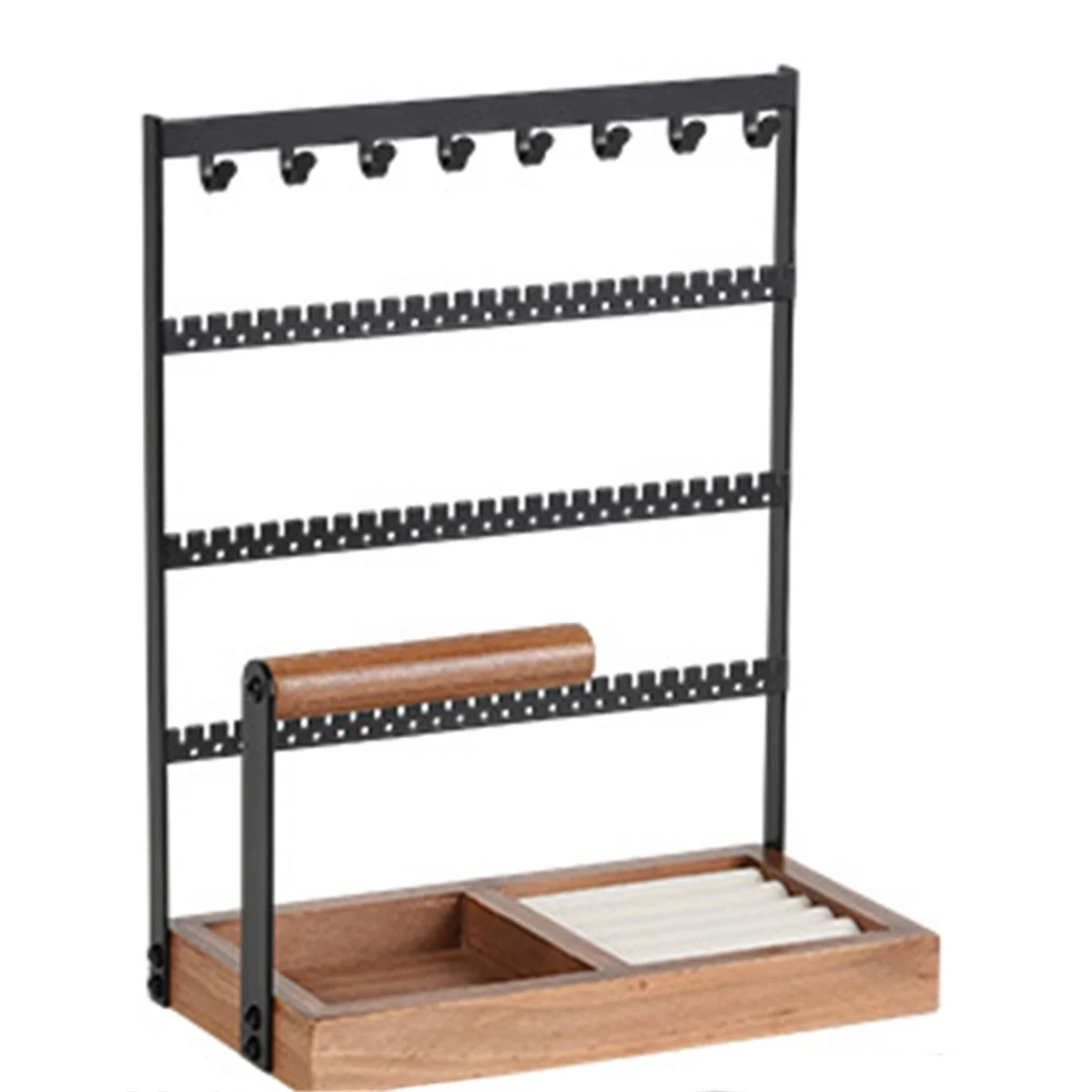 

AOAO-New Jewelry Rack Wooden Velvet Ring Storage Box Bracelet Necklace Jewelry Display Rack Earrings Rack for Jewelry Storage