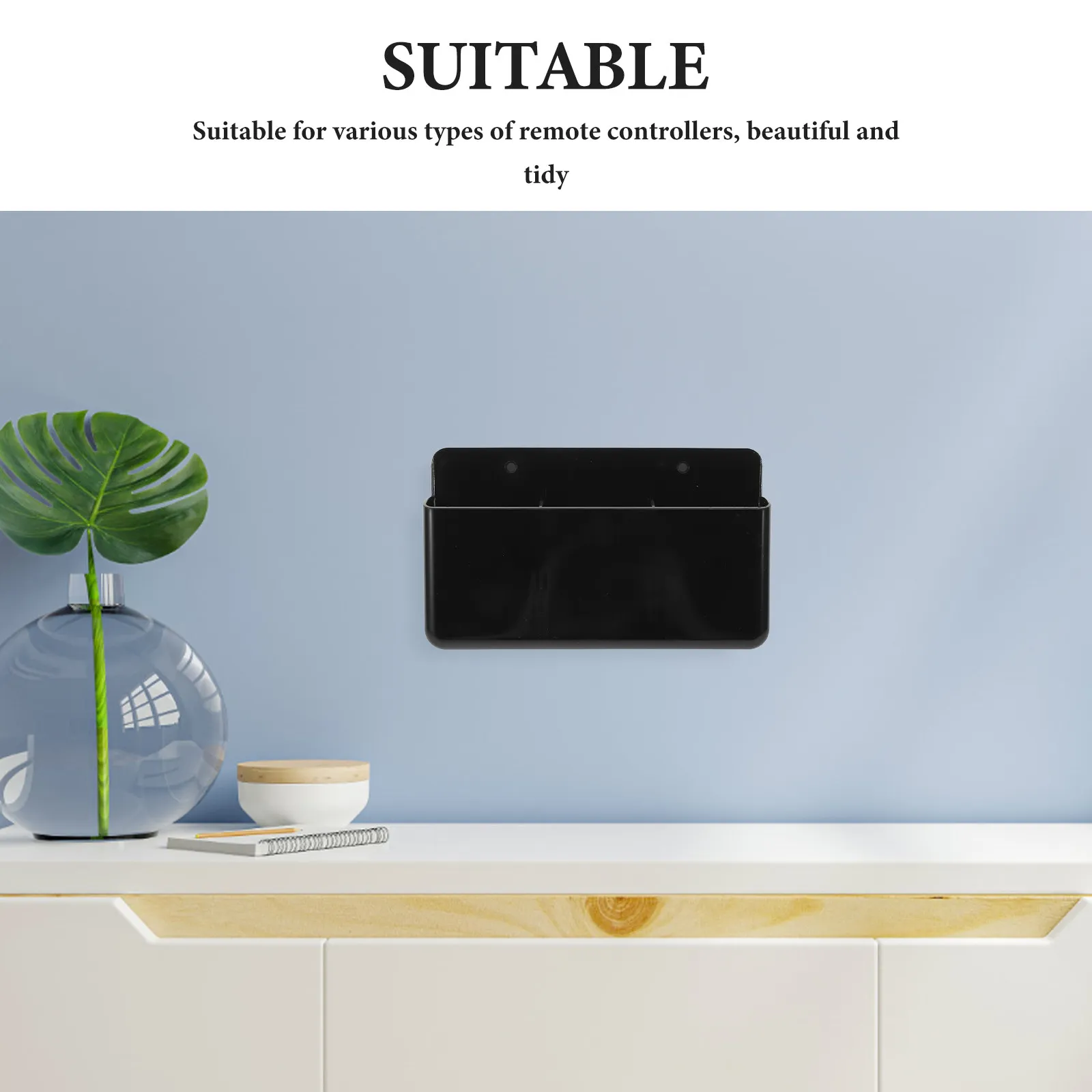 Wall Mounted Remote Holder 3-Grid Adhesive TV Ac Media Player Remote Control Organizer for Living Room Bedroom Bedside Wall