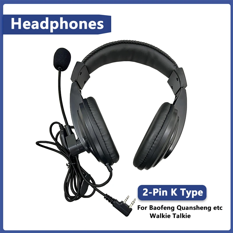 Overhead Headset DM-1701A Walkie Talkie Headphone Noise Cancelling For Baofeng UV-25M 5RM WOUXUN Quansheng UV-K5 UV-K6 Ham Radio