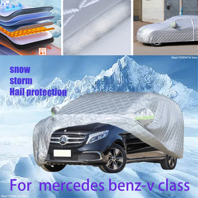 

For Mercedes Benz-V Class Outdoor Cotton Thickened Awning For Car Anti Hail Protection Snow Covers Sunshade Waterproof Dustproof