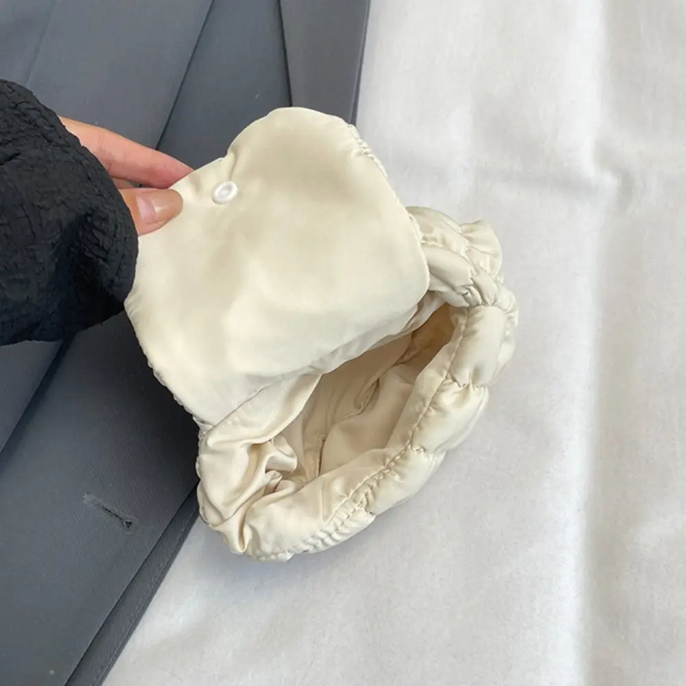 أنيقة بلون سحابة مطوي محفظة نسائية للعملات المعدنية حقيبة يد صغيرة مبطن محفظة صغيرة حبال الكورية نمط حقيبة قلادة الفتيات/الإناث