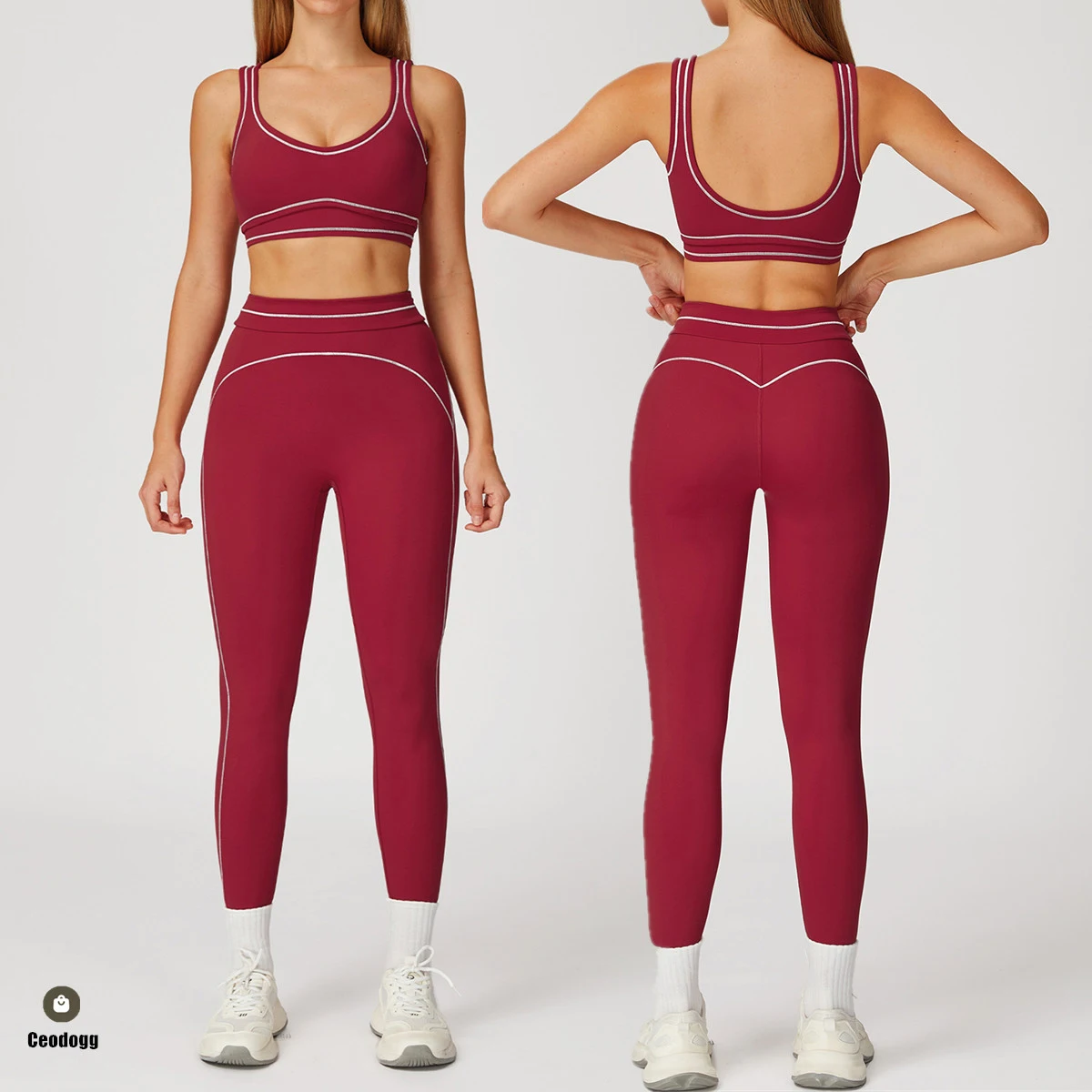 

Pad Yoga Set Women Tracksuit Workout Clothes Sportswear Gym Clothing High Waist Leggings Fitness Bra Push Up Sports Suits XP366