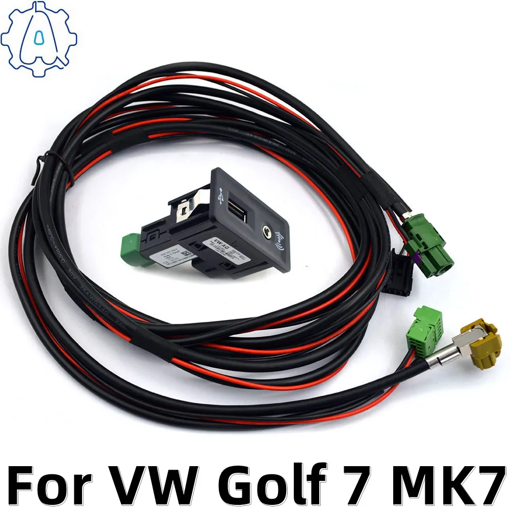 Carplay Multimédia USB Segéd- Vasúti váltó MIB2 MDI USB AMI Adapter dugasz aljzat számára VW Golf 7 MK7 VII  5Q0035726E 5Q0 035 726 E 5G0 035 222 Láb