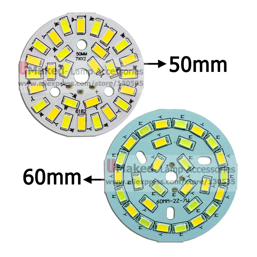 5pcs 7W 50/60mm led bulb dimming PCB board, Mix color aluminum plate base, Switch dimming board for pendant light 35mm available