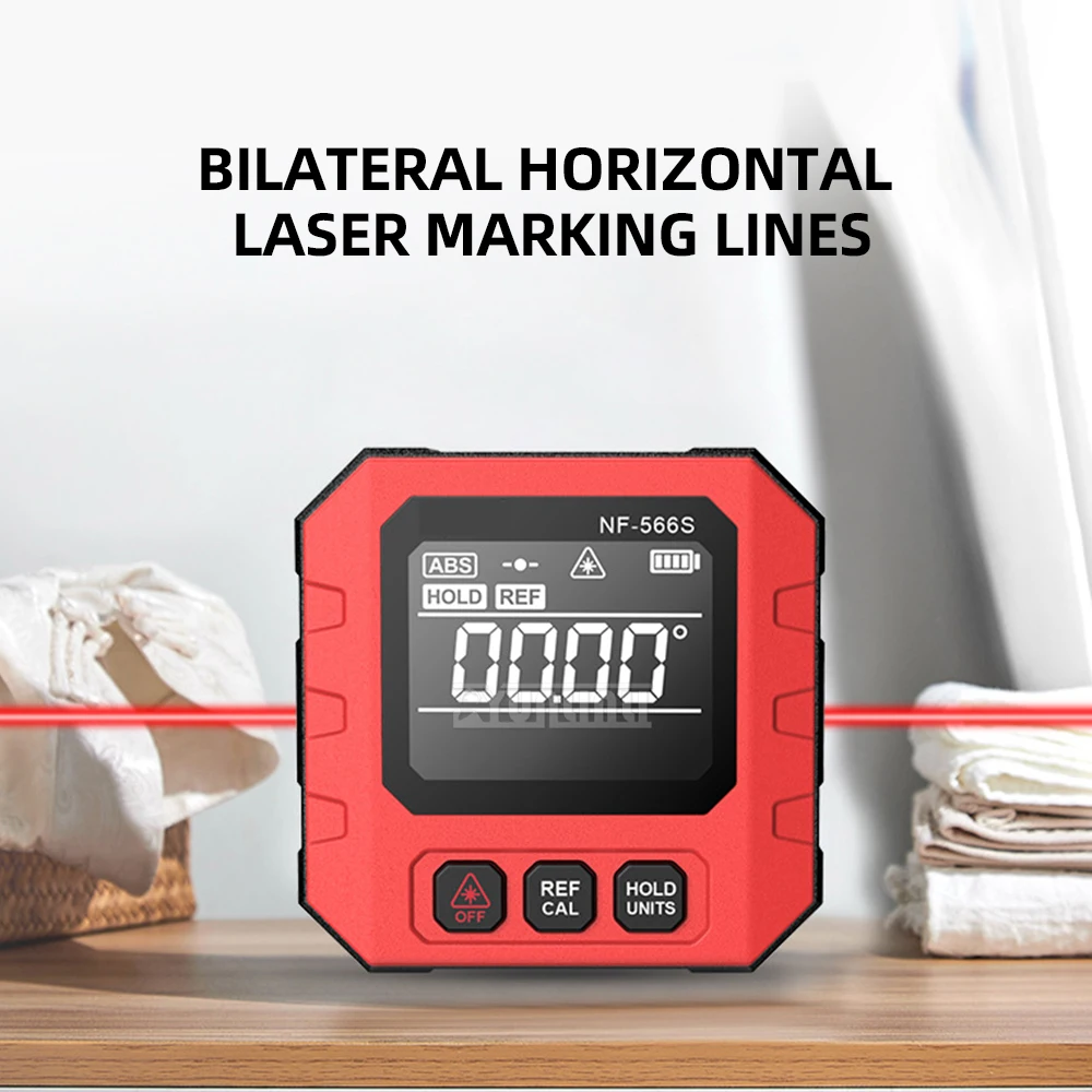 NF-566S digital inclinometer High-precision electronic angle ruler Multifunctional magnetic level meter