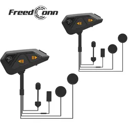 Freedconn FG Bluetooth Motorcycle Helmet Intercom Headset 1000M BT5.0 Interphone Communicator 10Riders Waterproof FM Radio Music