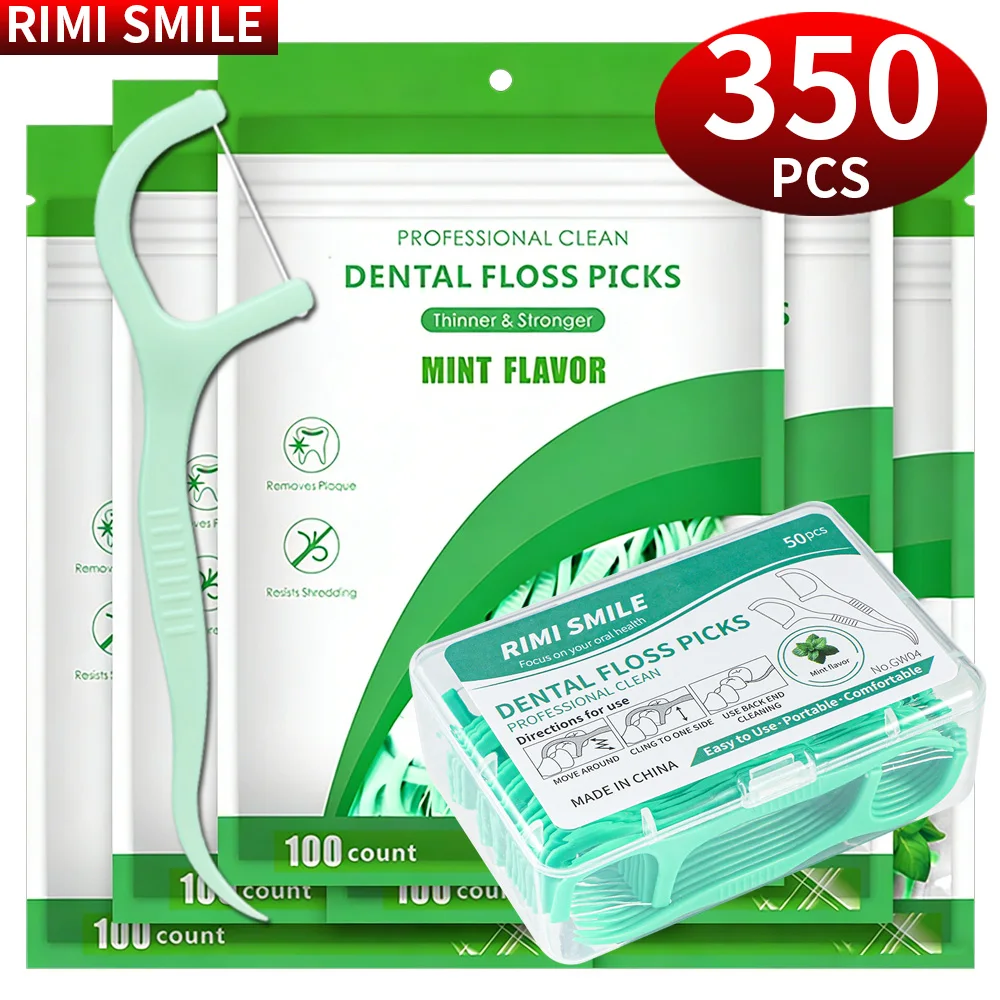 

(Hot selling dental floss) 350PCS mint flavored dental floss stick | Disposable interdental cleaning tool | Post meal interdenta