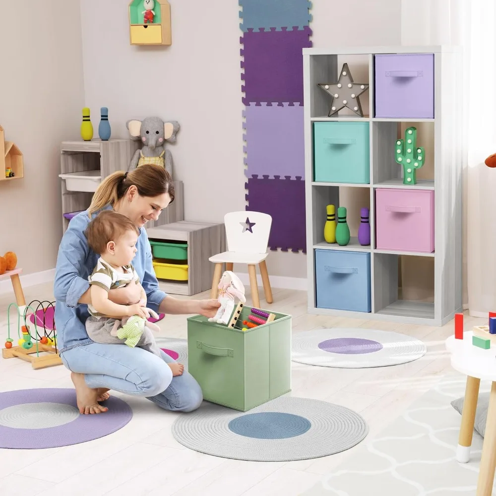 مجموعة منظم تخزين قابلة للطي مكونة من 6 مكعبات لتخزين الألعاب والمكعبات والمخزن: حلول خزانة متعددة الاستخدامات وتخزين الملابس #5