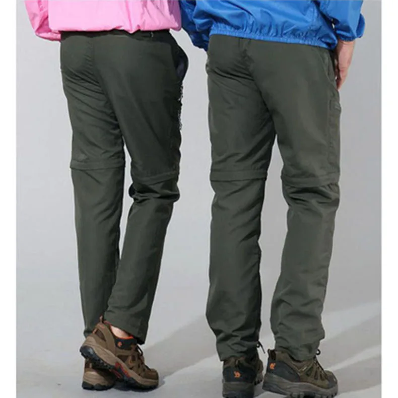 Pantaloni da esterno ad asciugatura rapida, pantaloni da trekking impermeabili sportivi sottili e traspiranti da uomo e da donna, due pantaloni corti staccabili