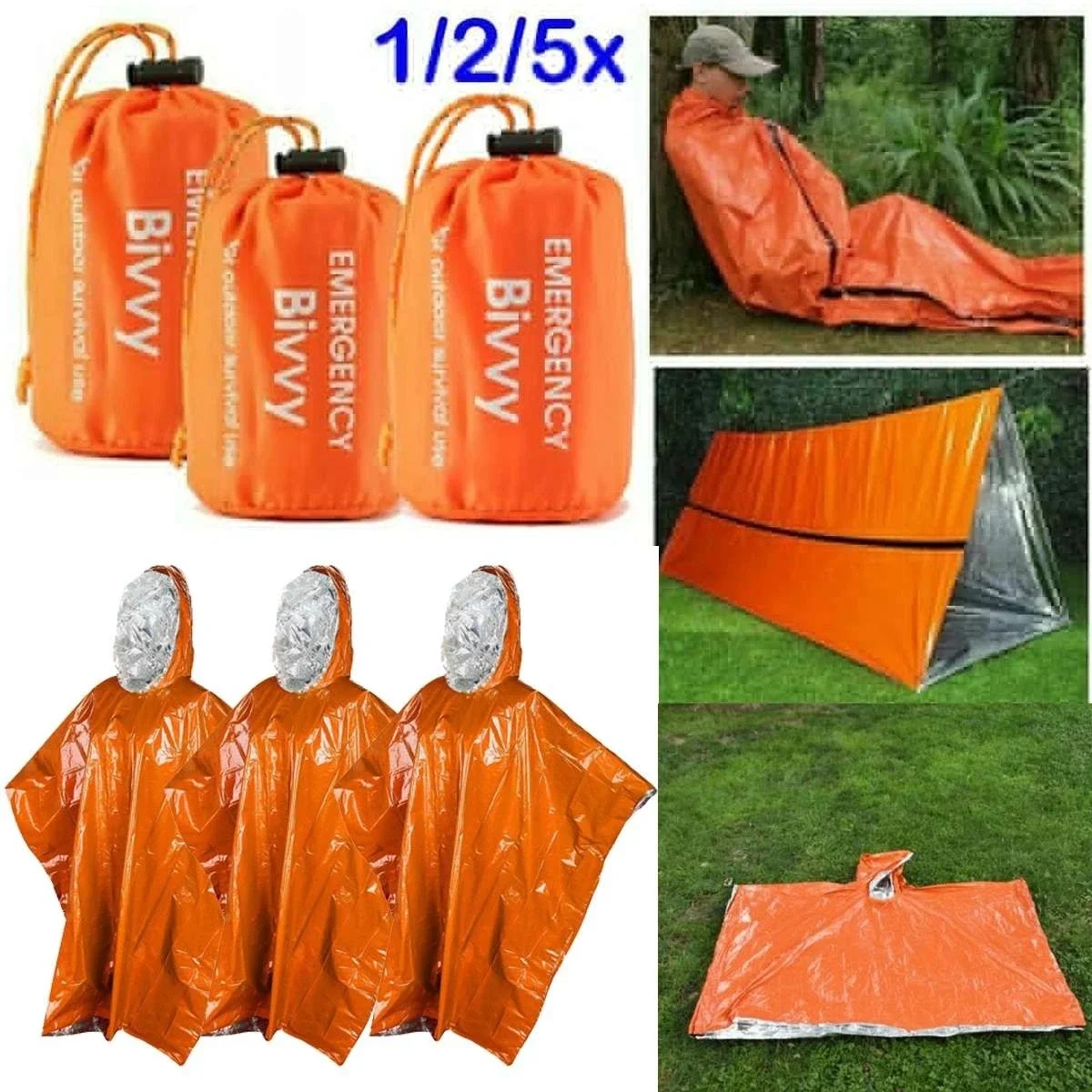 كيس نوم للطوارئ حراري مقاوم للماء للتخييم والسفر والمشي لمسافات طويلة والأنشطة الخارجية #1