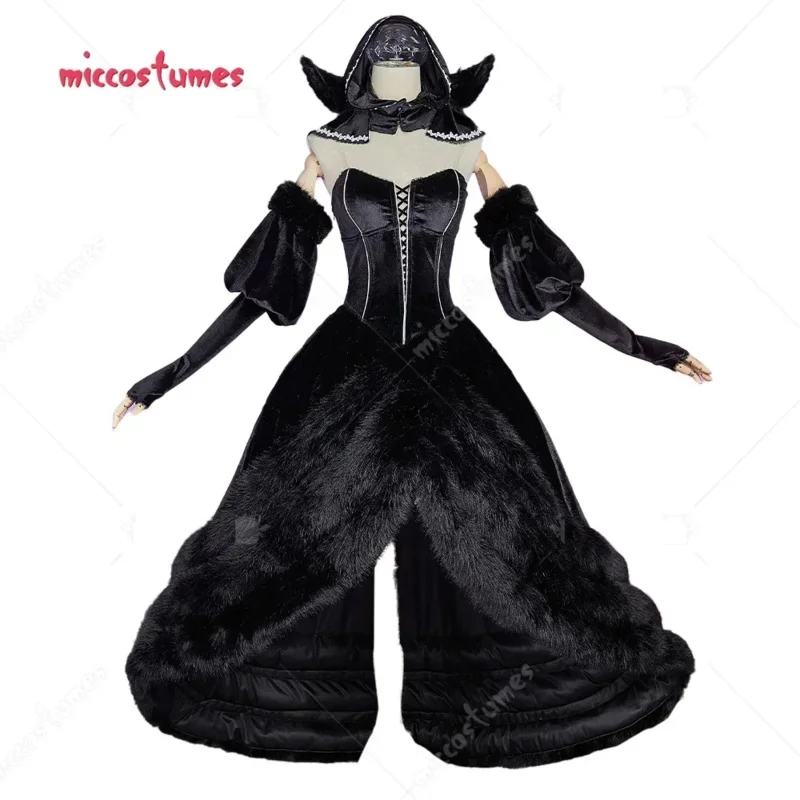 طقم فستان أسود من CyIn Stock Miccosumes للسيدات من Marcille Donato مع أكمام وأذنين #6