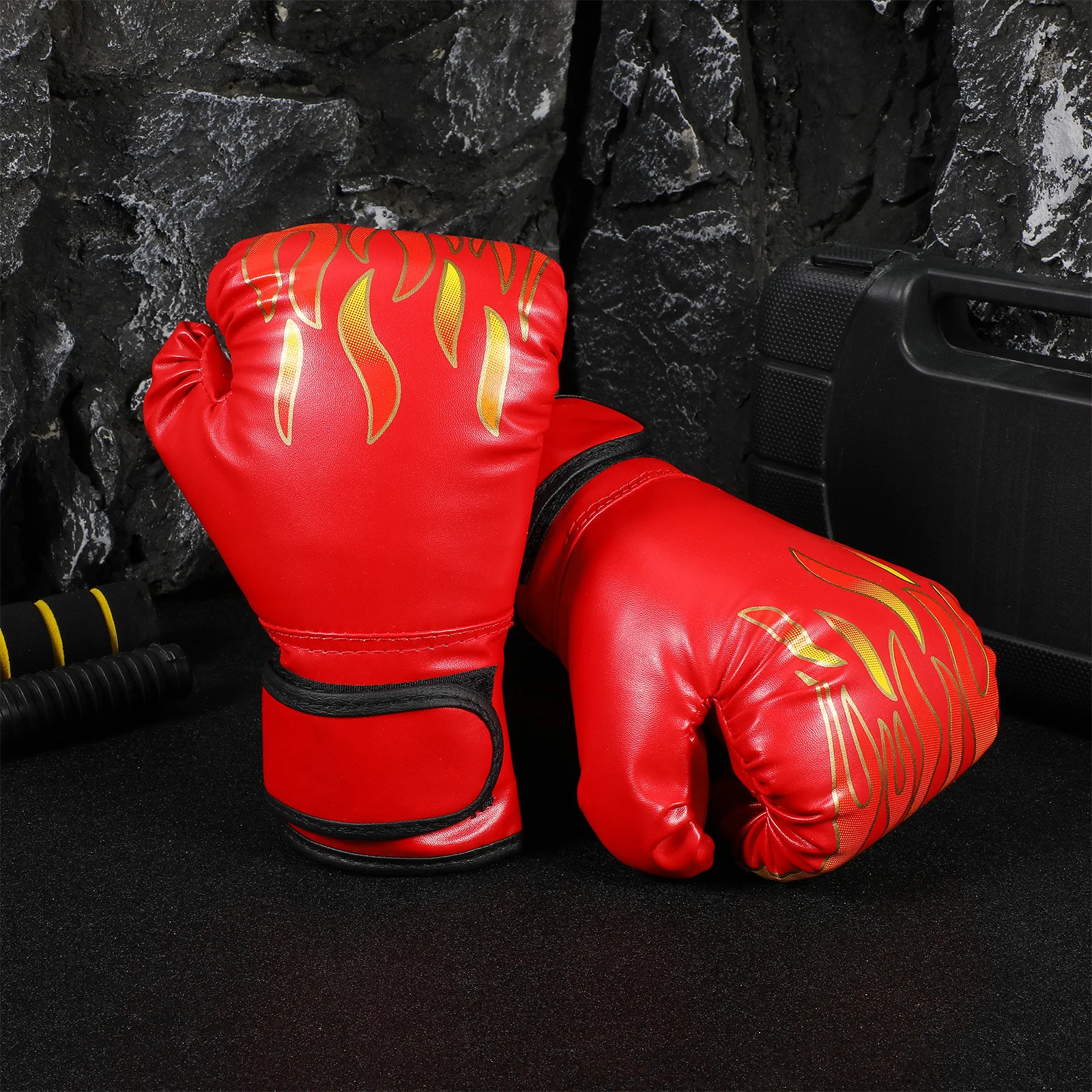 

Children's Boxing Gloves PU Training Kids Cartoon Flame Red 6oz Sparring Kickboxing Gloves Practicing Supplies