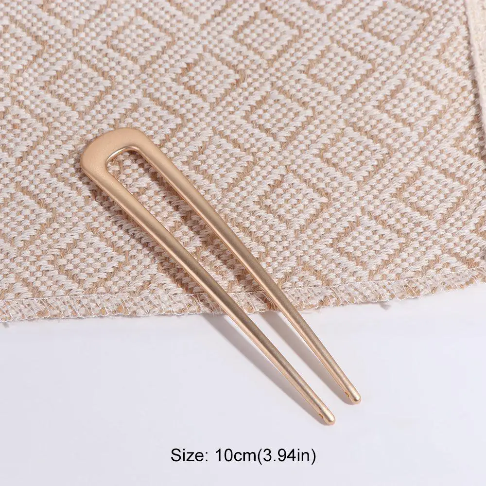 High Quality Metal U Shape Barrettes Simple Electroplate Hair Sticks Korean Style Fashion Chinese Hair Pin Hair Accessory