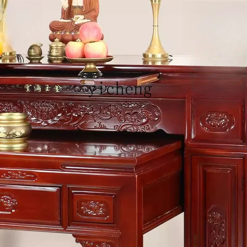 

New Chinese tribute table household solid wood case shrine offering table upturned eight immortals table