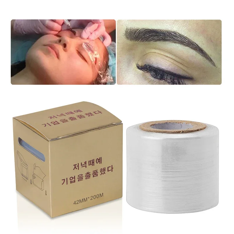 1 Roll Tattoo Plastic Wrap Cover Preservative Film Semi Permanent Makeup Tattoo Eyebrow Liner Tattoo Protect Accessory 40MM*200M