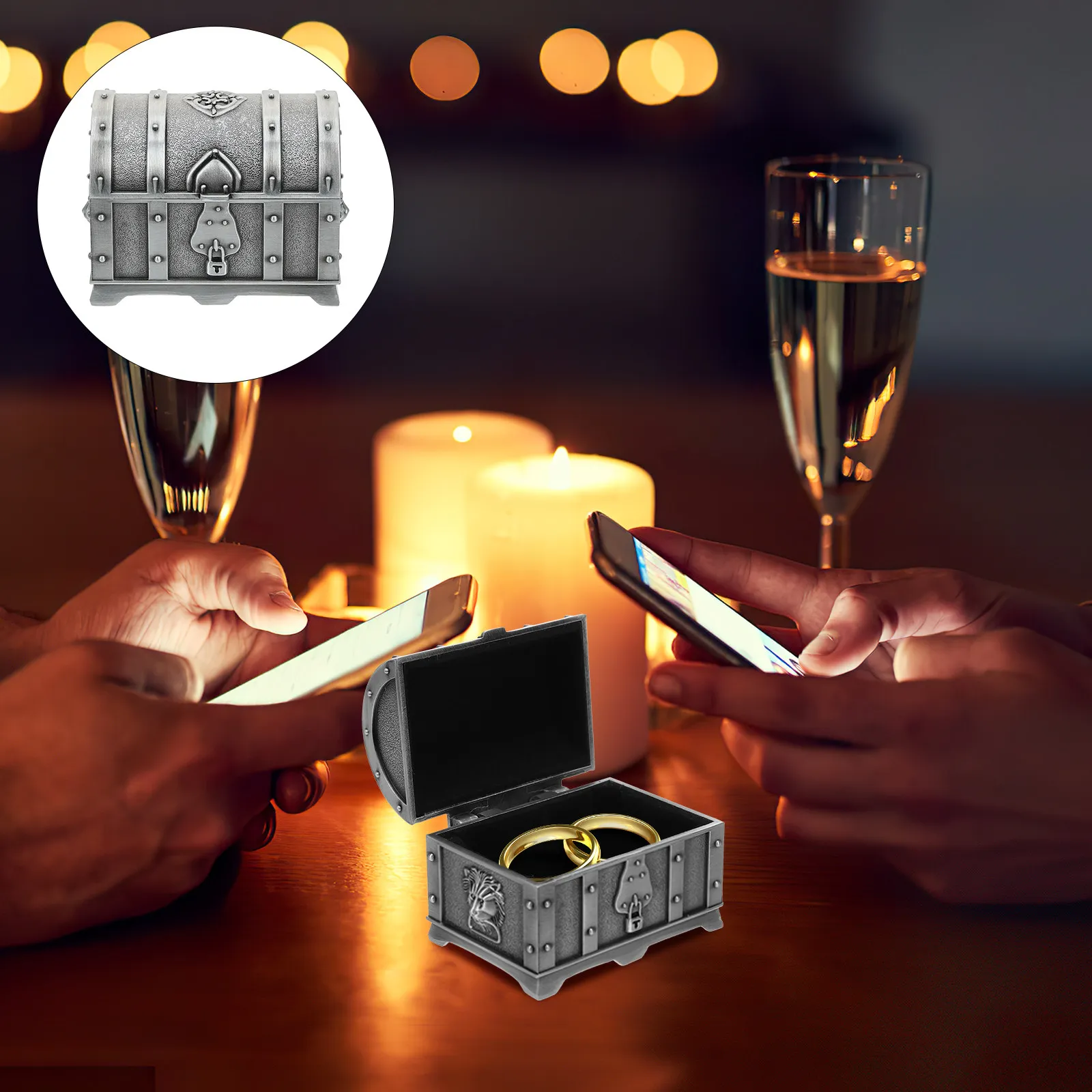 

Шкатулка для хранения украшений из высококачественного металлического сплава, ретро-органайзер для серег и колец, настольный декоративный футляр, органайзер для ювелирных изделий