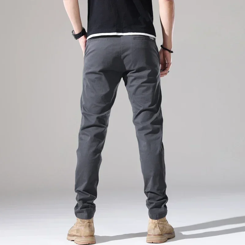 Men Casual Pants Slim Fit Stretch Spring And Autumn New Arrivals Fashion Button Desinger Men\'s Clothing Streetwear Male Trousers