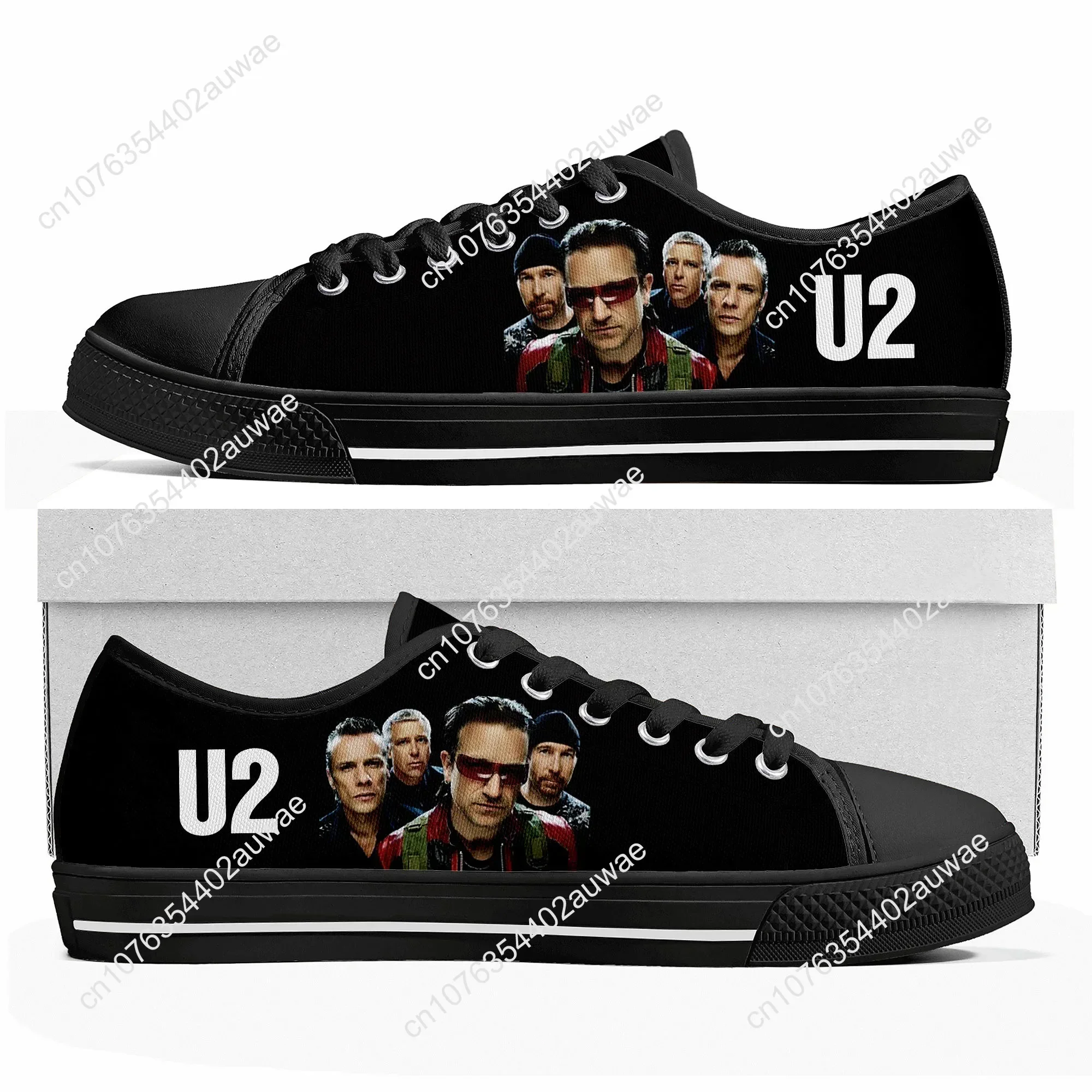 U2 sepatu Sneakers kanvas pria wanita remaja, sepatu kets kualitas tinggi leher rendah punk, sepatu kasual pasangan