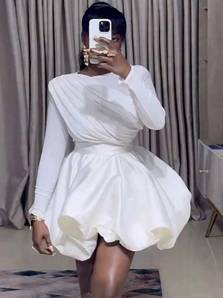 

Skirt Sets Woman 2 Piece Outfit Autumn Long Sleeve Top and Pleated Short Skirt Ladies Suits Sets Elegant