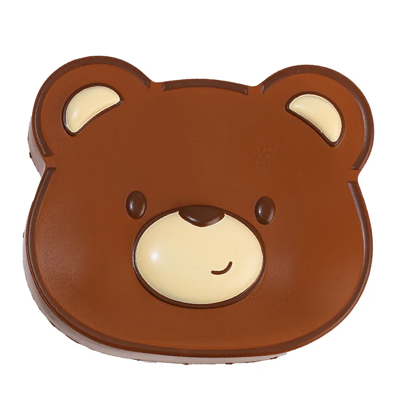 New Simulation Small Bear Cake PU Soft Slow Rebound Toys Kids Stress Relief Toys Cartoon Cute Bear Cake Pinch Music Fidget Toys