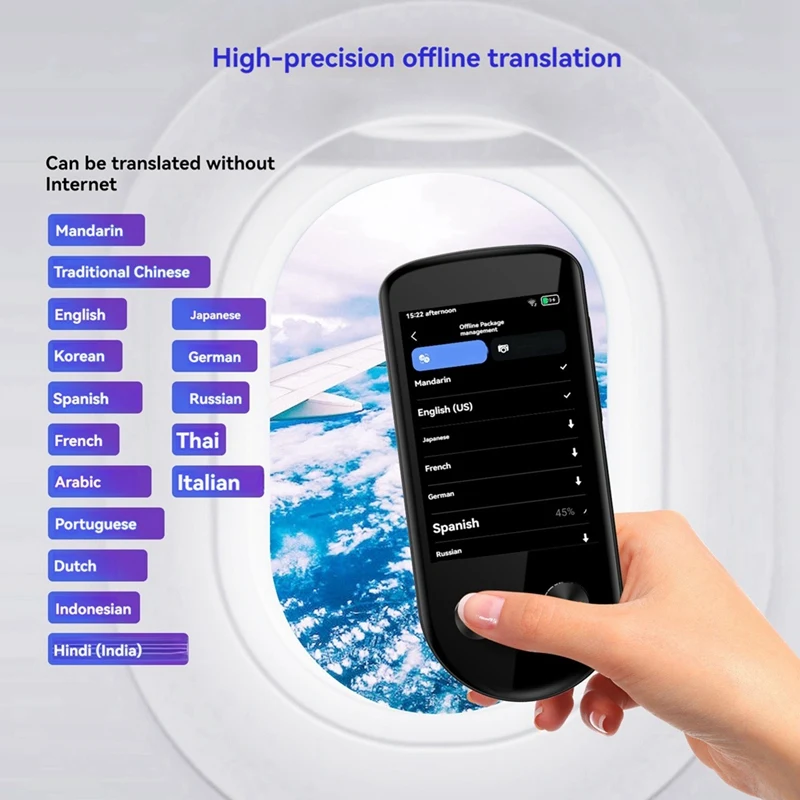 T23C Language Translator,Two Way Language Translator With Voice/Offline/Photo 137 Languages AI Translator For Travel Business