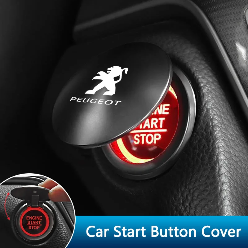 

Car One-click Start Button Decoration Protection Cover For Peugeot 206 207 307 308 408 508 301 3008 2008 5008 RCZ Accessories