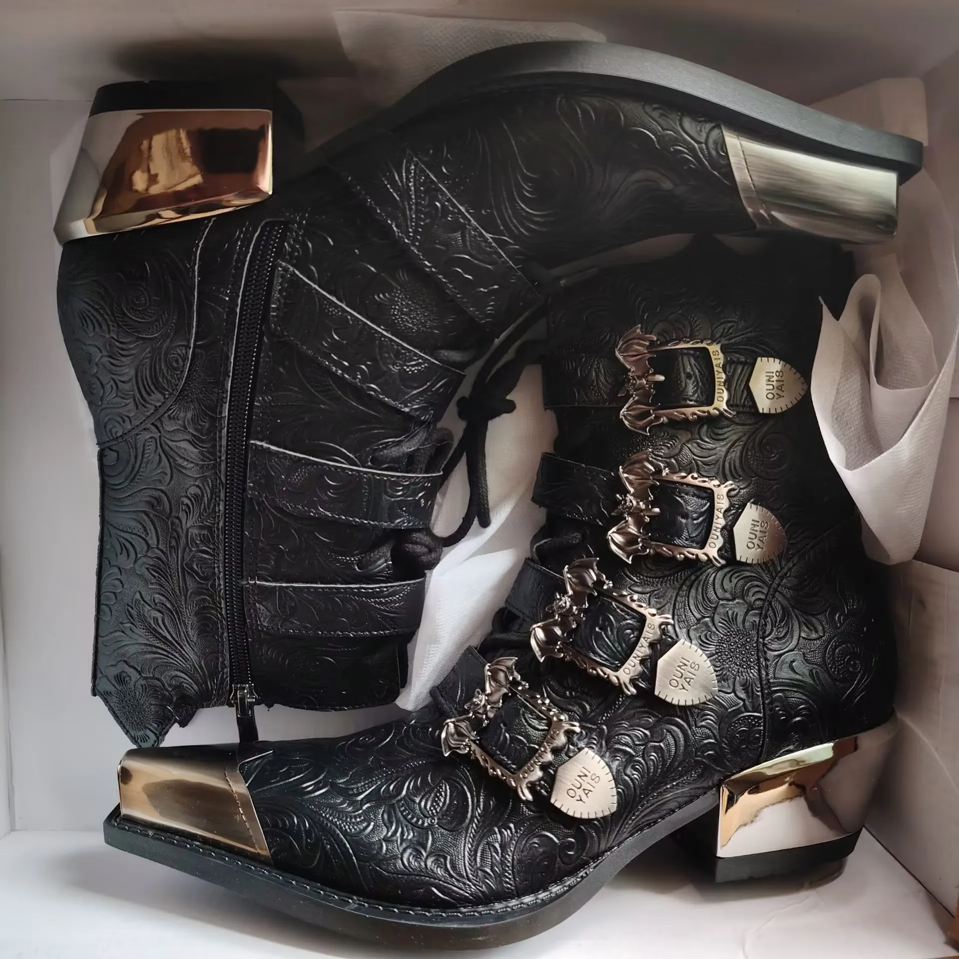 Botas Curtas Retrô de Metal Es - Western Cowgirl Boot avaliação e preço