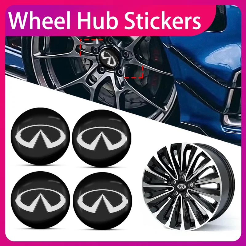 

56mm Car Wheel Center Hub Cap Rim Cover Emblem Wheel Trim decal Stickers For Infiniti Q50 FX35 Q30 G37 Q70 QX70 G35 Q60 QX50