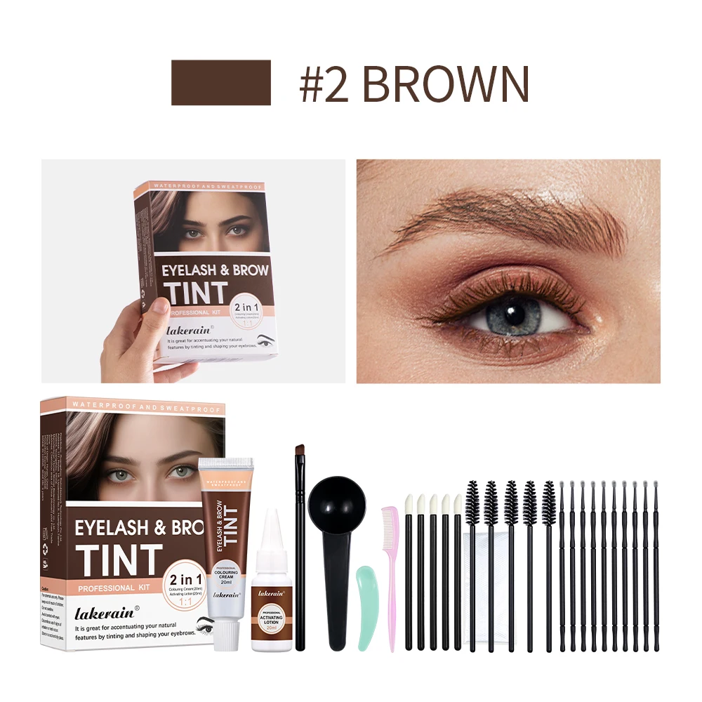 2 IN 1 Kit di tinta per sollevamento ciglia veloci Mascara permanente impermeabile e resistente al sudore Strumento per il trucco per laminazione delle sopracciglia