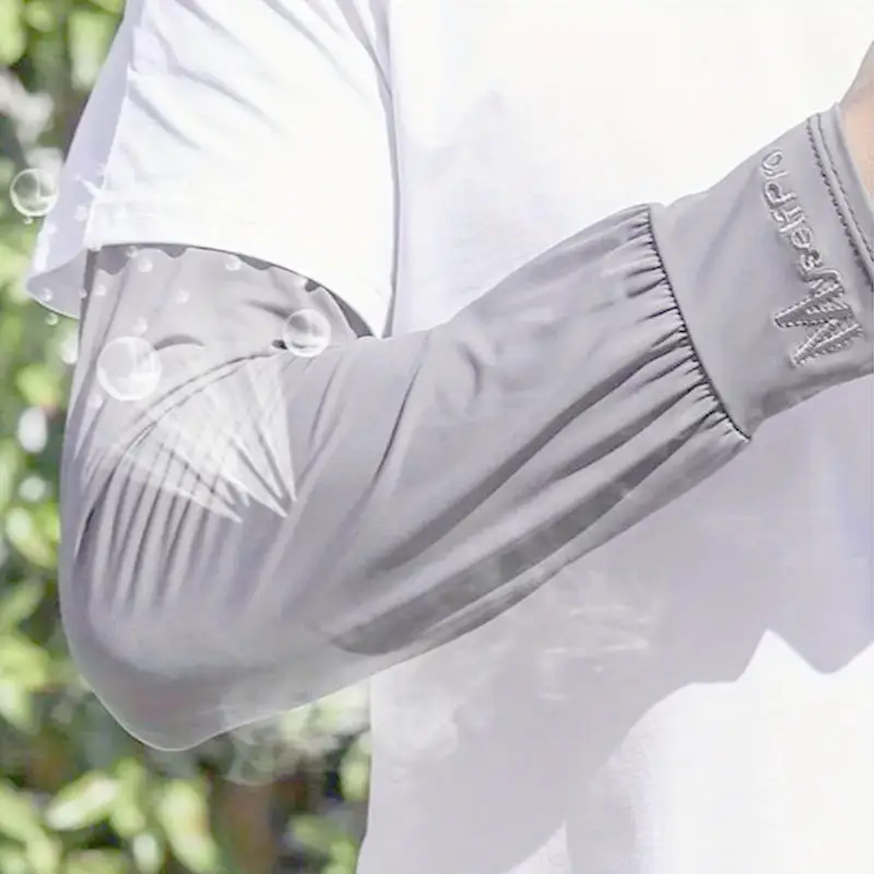 1 Pair Mens Ice Arm Sleeves Sunscreen Elastic Driving Gloves Outdoor UV Protection Arm Cover Sleeves Lightweight Cool Muff New