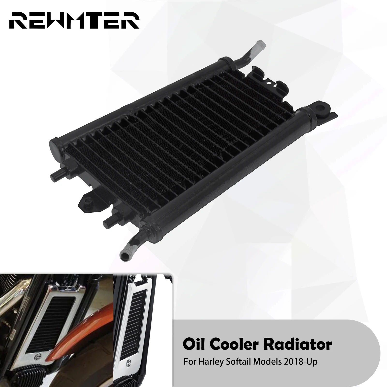 

Motorcycle Oil Cooler Radiator Water Tank Cooling Device For Harley Softail Street Bob Low Rider Slim FL Fat Bob Breakout 18-Up