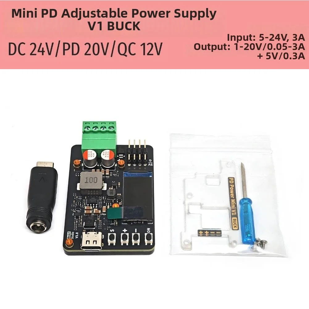 20V 3A Adjustable Switching Power Supply Module for PD Applications 1V to 20V 0.05A to 3A Constant Current Voltage