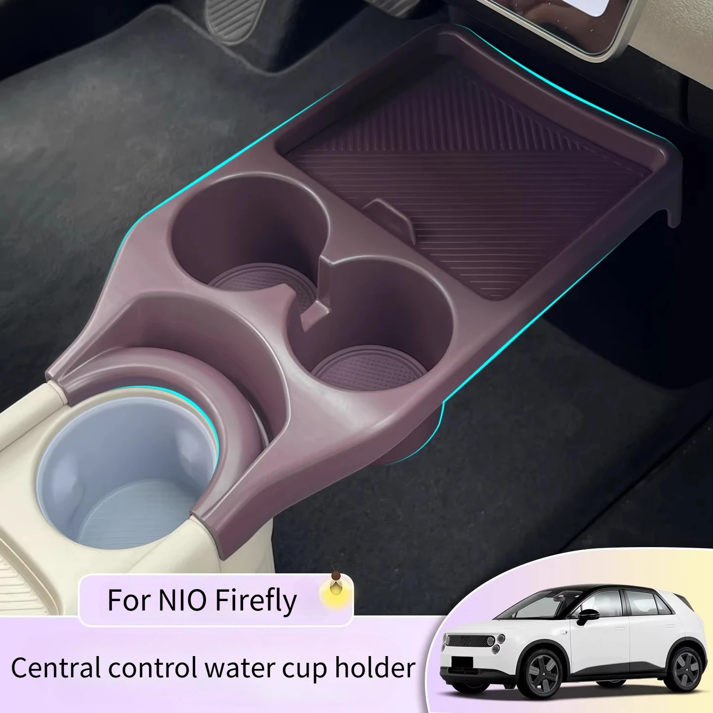 For NIO Firefly Center Console Storage Box Water Cup Extension Rack Original Color Interior Armrest Storage Compartment Black