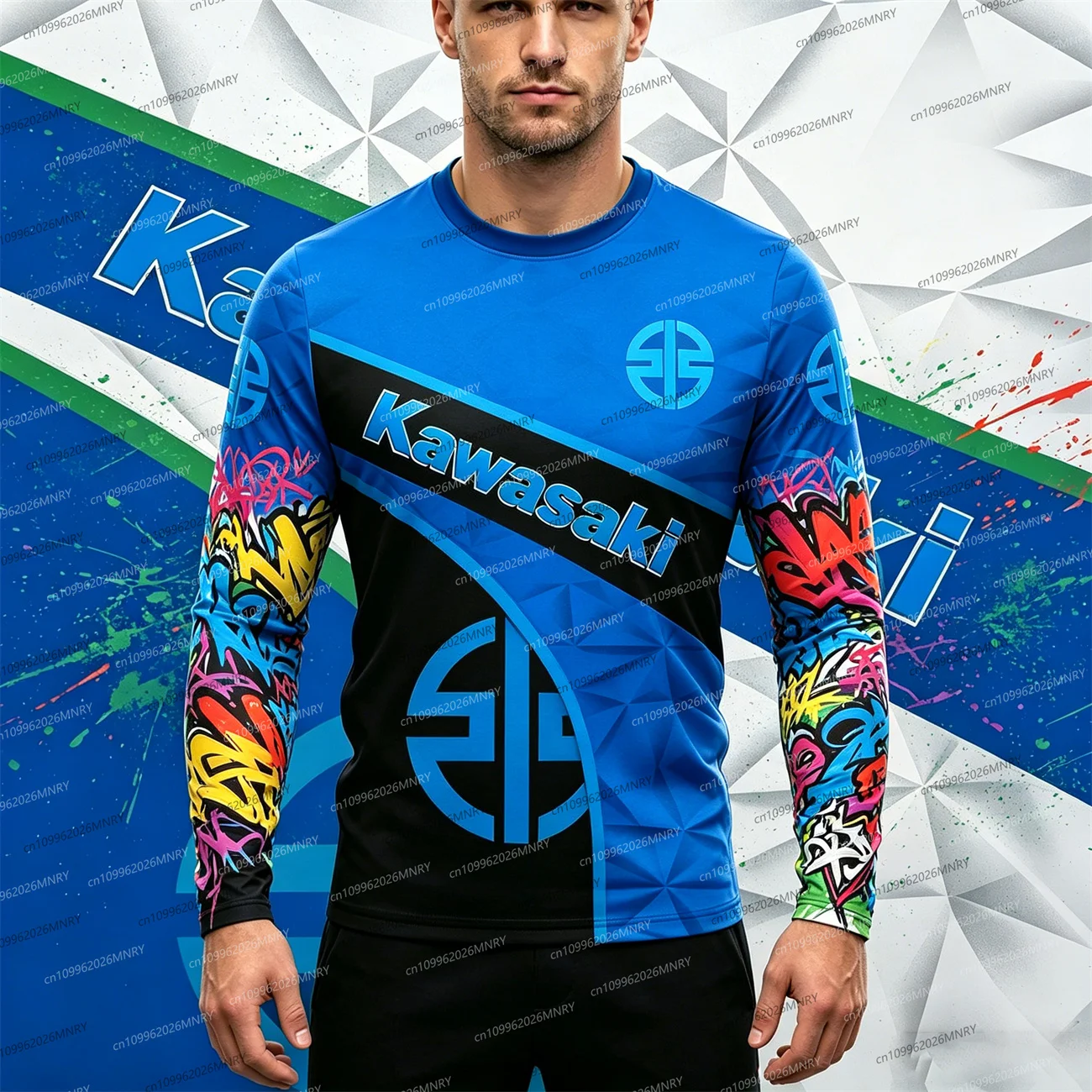 

Motorcycle Kawasaki Men Long Sleeve T-Shirt Summer Men tshirt 3D Print Women Short-sleeved Breathable T-shirt t-shirt Motorcycle