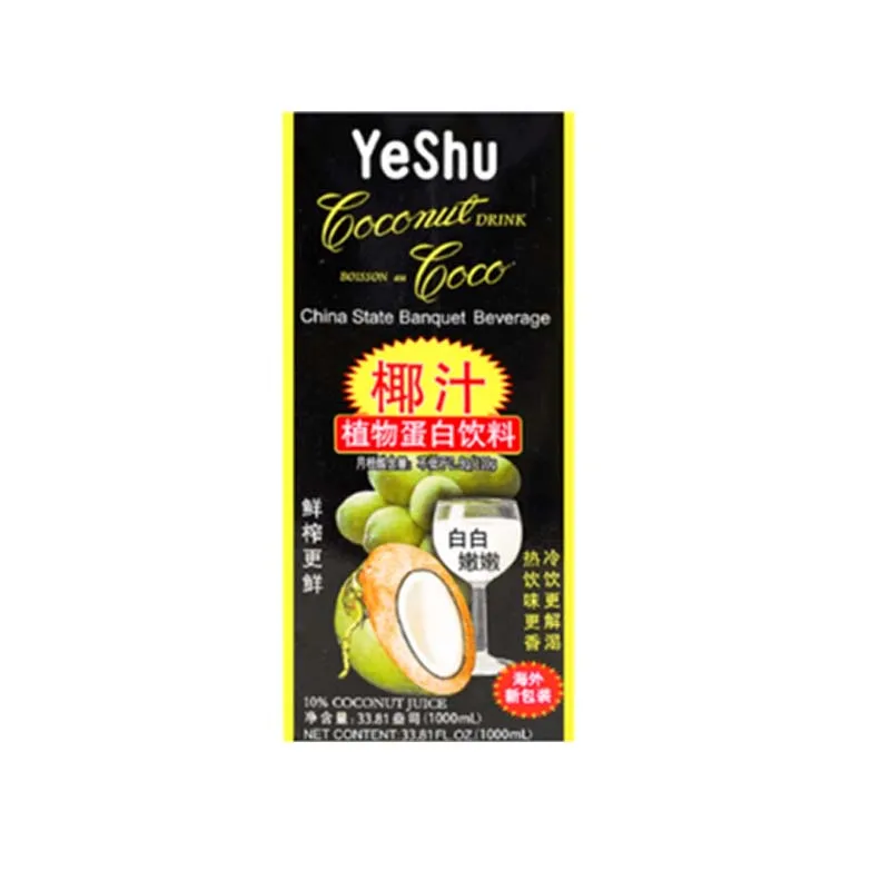 น้ํามะพร้าว YeShu ในบรรจุแบบอ่อน 35.30oz(1000ml)*1 กล่อง