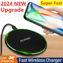 Fast Wireless Charger Pad Stand for iPhone 16 15 14 Samsung Xiaomi Earphone Phone Chargers Induction Wireless Charging Station