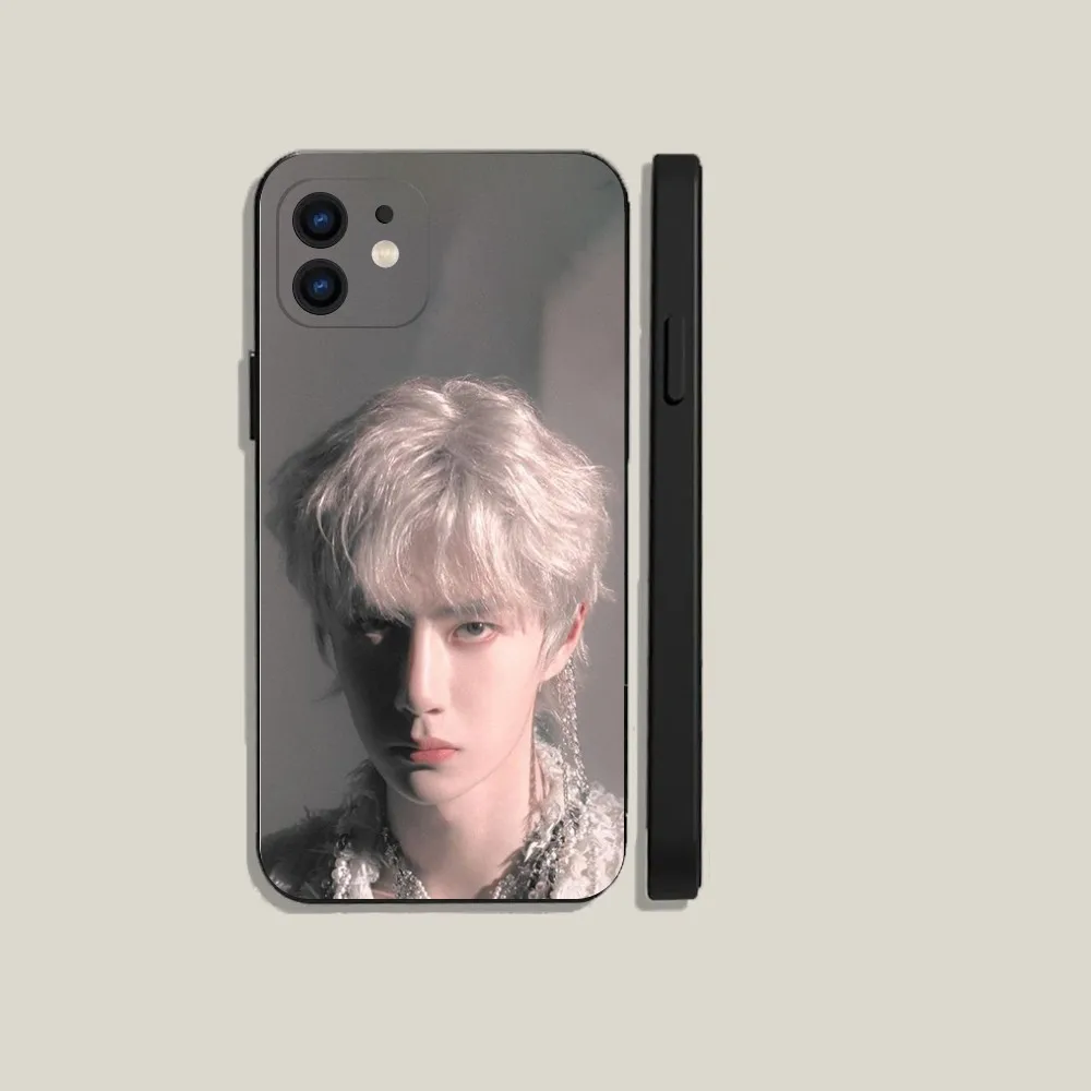 Schauspieler W-Wang YiBo Handyhülle für iPhone16,15,14,13,12,11,Plus,Pro Max,XS,X,XR,SE,Mini,8,7 Weiche Silikon-Schutzhülle in Schwarz