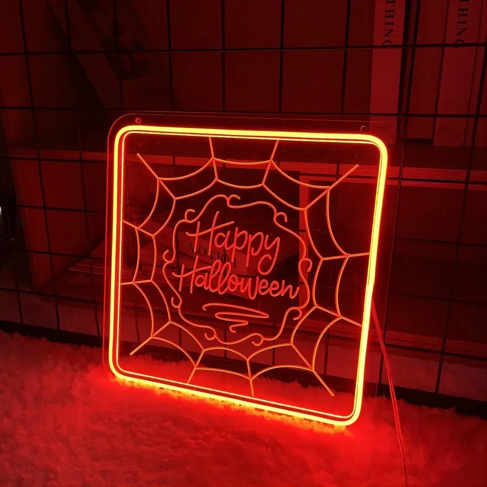 Happy Halloween Neon Graf Teken Persoonlijke Aangepaste Led Letter Licht Voor Halloween Geschenken Neon Lamp Op De Muur Slaapkamer Decor