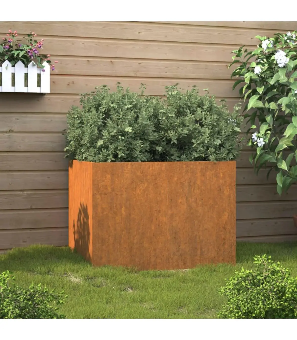 Flower pots and planters corten steel planter Gray 62x47x46 cm