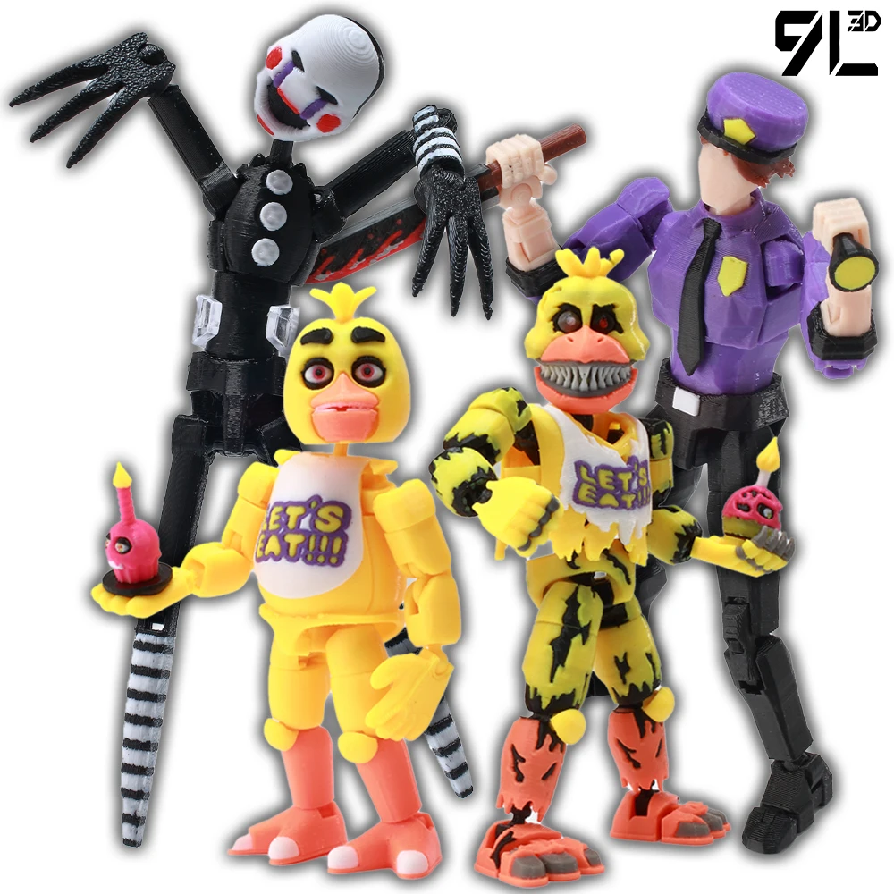 9L3D Dark Machinery Doll Series Yellow Chicken Chika Nightmare Chika Marioneta de Guardia de Seguridad con Articulaciones y Manos Móviles, Regalos Terminados