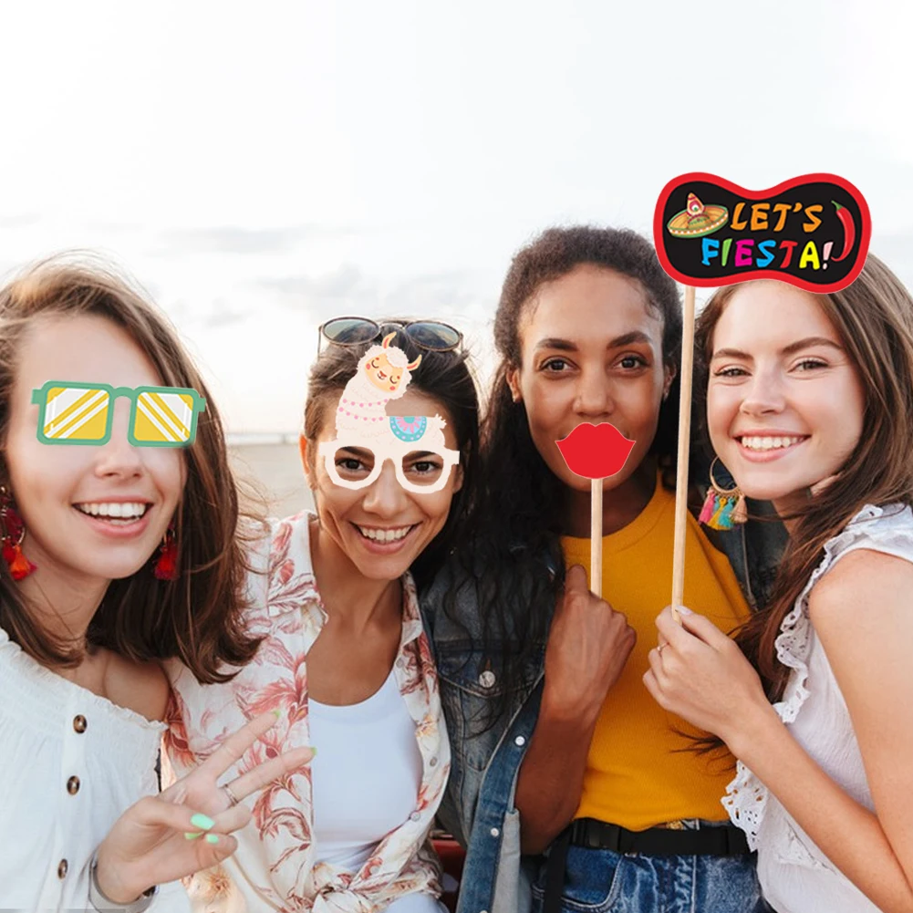 Insufláveis para Decorações De Festa, DIY, Festa Mexicana, Engraçado, Aniversário, Selfie, Carnaval, Hawaiian Photo Prop, Casamento, Graduação, 24Pcs